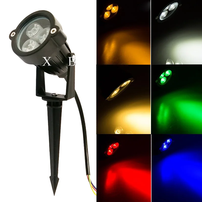 Đèn LED Cảnh Quan Chiếu Sáng 3W 9W Ngoài Trời Tặng Cảm Gai Pha DC12V 110V 220V Đèn Sân Vườn IP65 LED RGB Bãi Cỏ Ánh Sáng