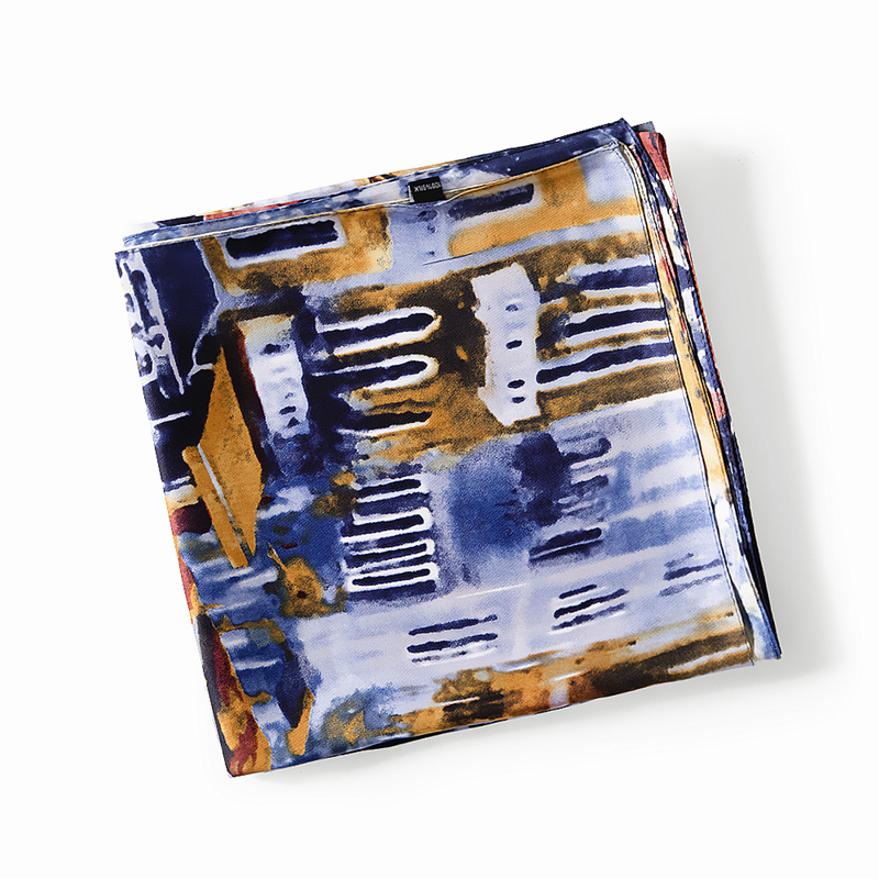 คลาสสิกใหม่ภาพวาดสีน้ำมัน House Water Village เรือสุภาพสตรี BrandTwill ผ้าพันคอผ้าพันคอผู้หญิงผ้าพันคอ Kerchief สำหรับสุภาพสตรี Shawl