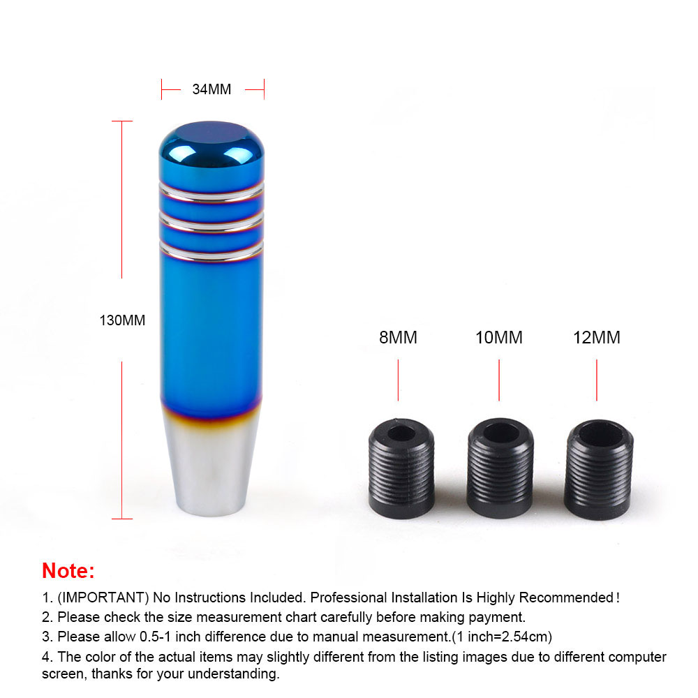 13 センチメートルアルミギアシフトノブレーシングカーユニバーサルマニュアルトランスミッションシフターレバーノブ 3 つのアダプター付き