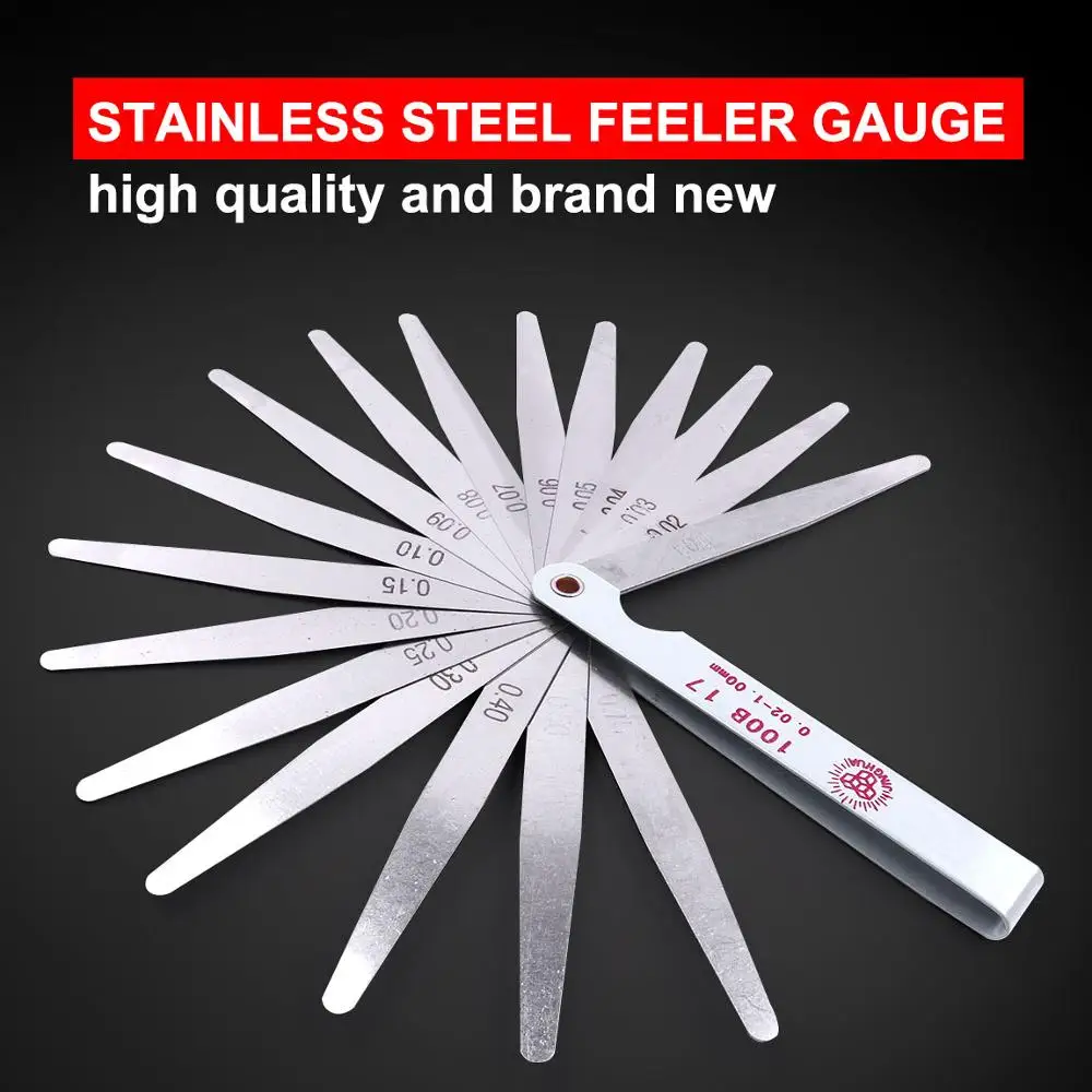 Đồng Hồ Nam Dây Thép Không Gỉ Feeler Đo 17 Lưỡi/32 Độ Dày Lưỡi Khoảng Cách Đo Lường Chất Độn Feeler Đo Đo Dụng Cụ Cho Feeler Đo van Cập