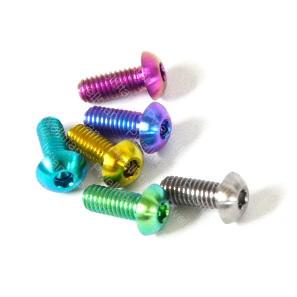 M4 X 10 MM Titanium Ti Baut 10 Mm Tombol Allen Kunci Setengah Bulat Hex Kepala Sekrup untuk Sepeda 12 Buah