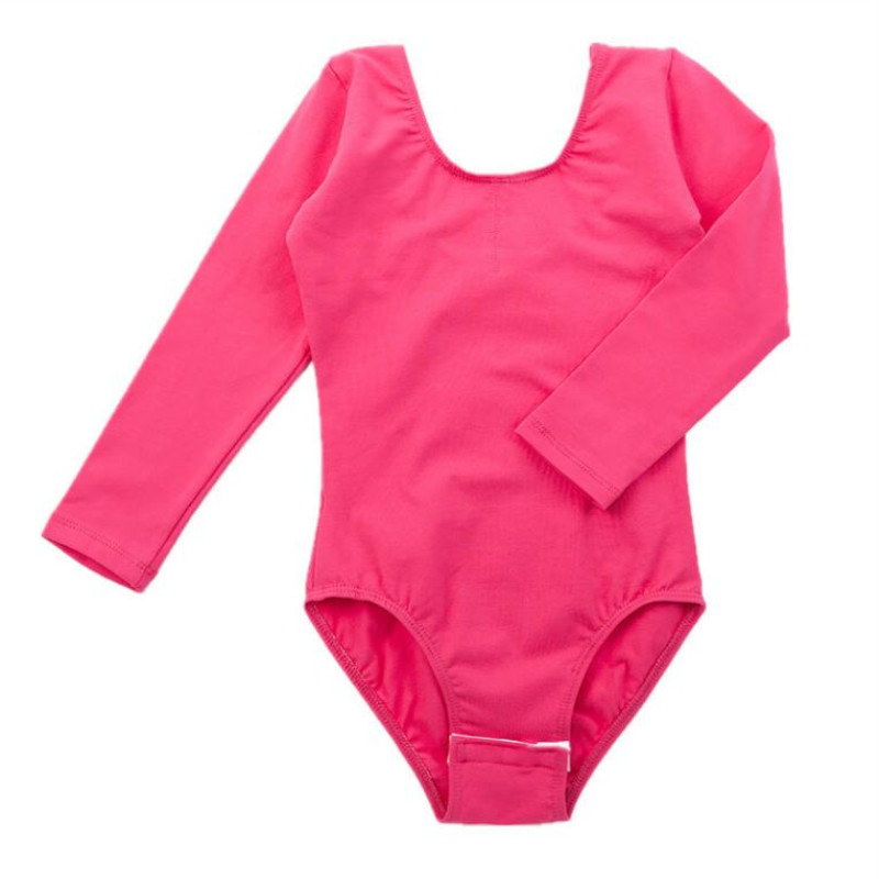 Collant de manga longa para meninas da criança crianças dança ballet ginástica bodysuit outfit collant profissional algodão macacão banho