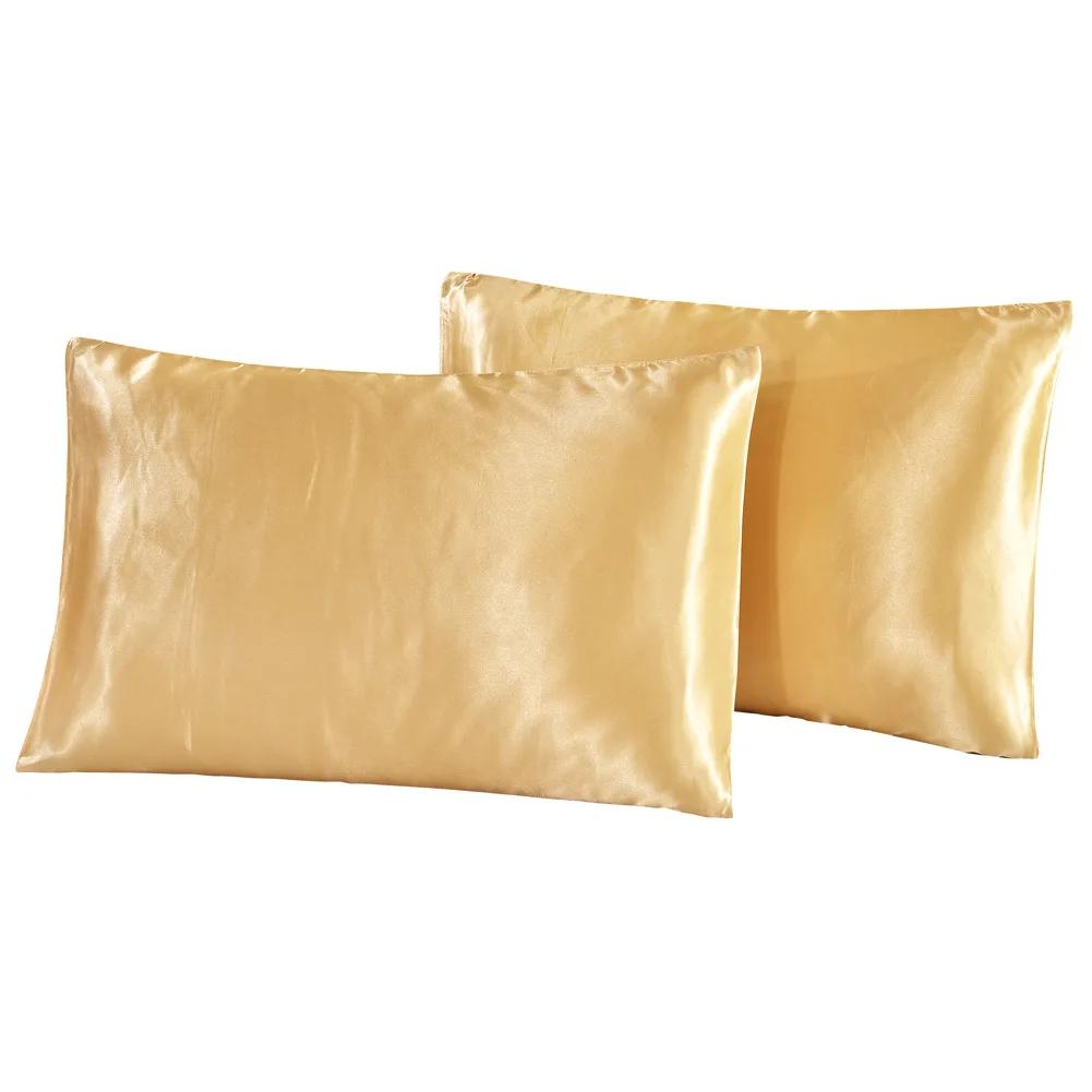 Funda de almohada de seda satinada Queen, funda de almohada, ropa de cama para el hogar, almohada suave, almohada rectangular, 1 ud.