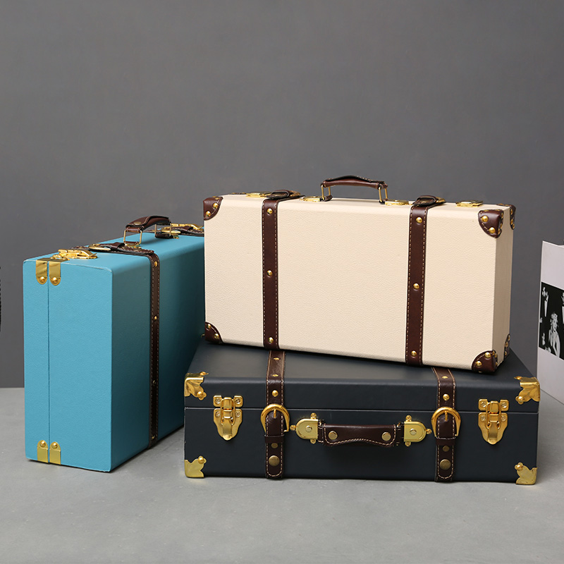 Luxury Vintage Trunk Travel Hand กระเป๋าเดินทางขนาดใหญ่หนังกระเป๋าเดินทางภายใต้เตียงเสื้อผ้าจัดเก็บกล่องโบราณ Bin ที่กําหนดเอง