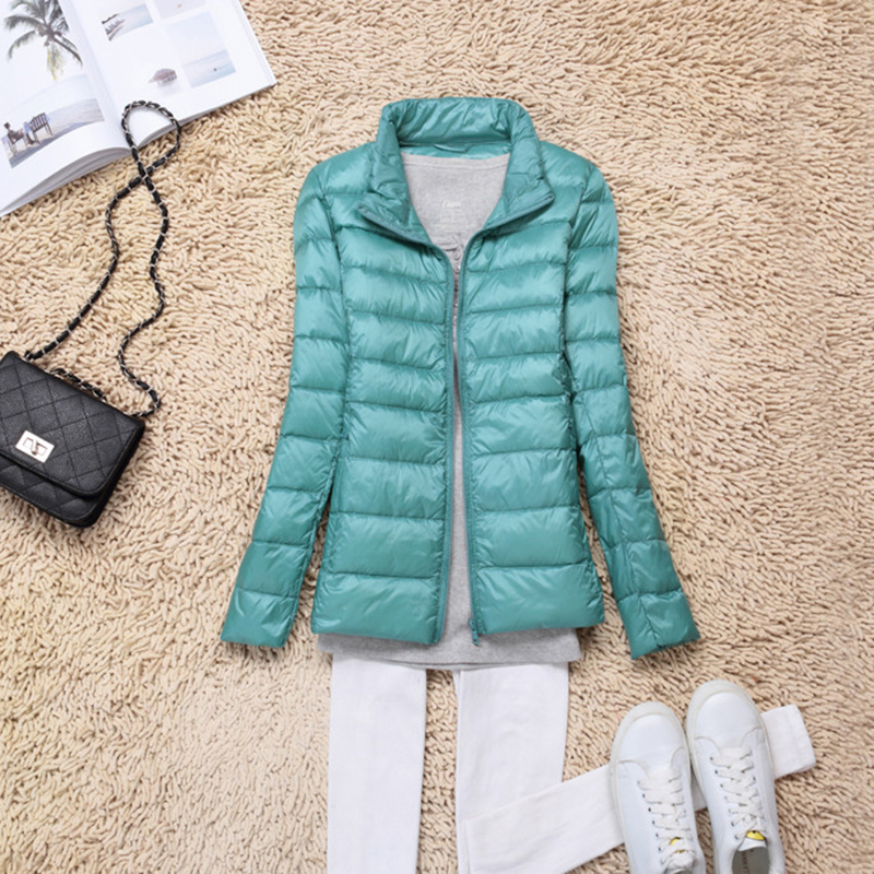 Mulheres 90% pato branco para baixo jaqueta outono feminino ultra leve para baixo jaquetas fino sólido manga longa com capuz parkas