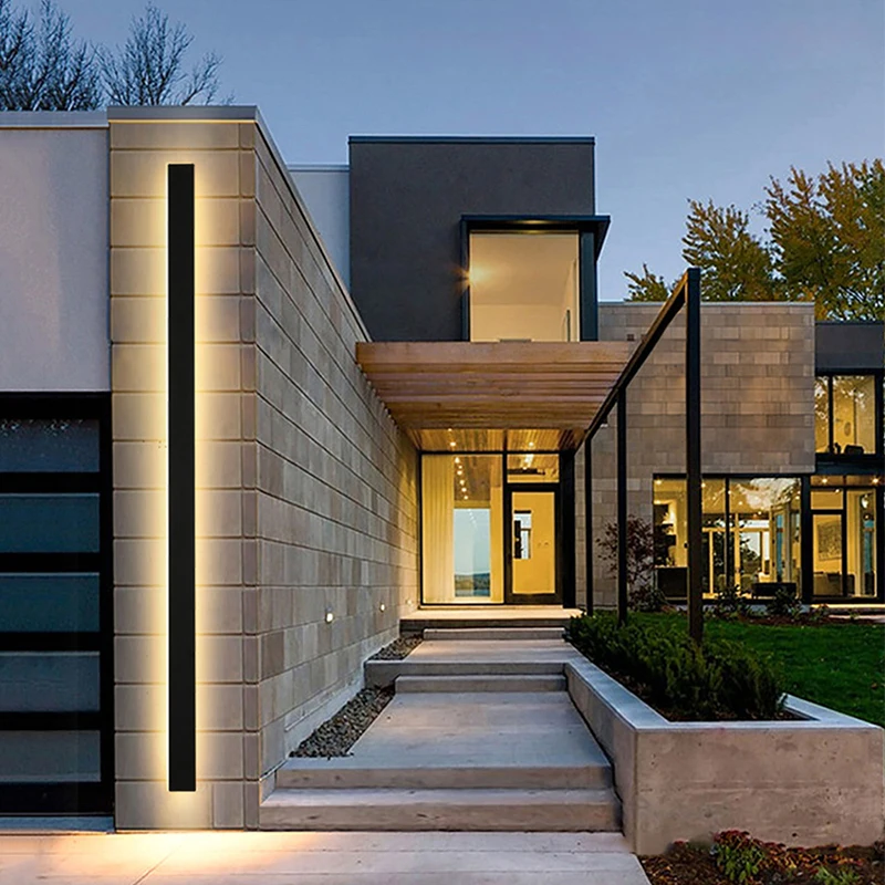 Luz LED de pared para exteriores, moderna, impermeable, IP65, para villa, porche, jardín, patio, exterior, lámpara de pared a prueba de lluvia delante de la puerta de garaje