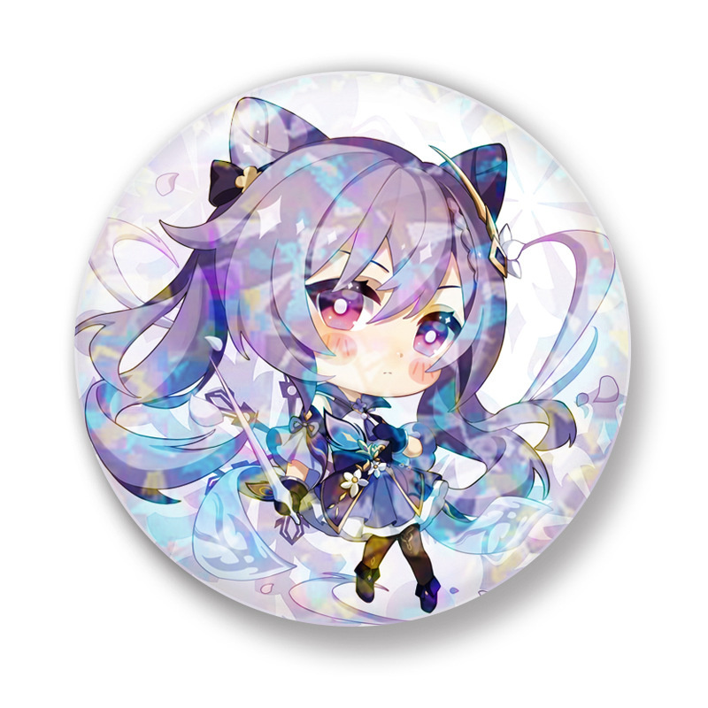 Game Genshin Impact Raiden Shogun Cosplay Tartaglia Albedo Dimer Kaedhara Kazuha Ayaka Tinplate Bros Pin Lencana Properti Logam