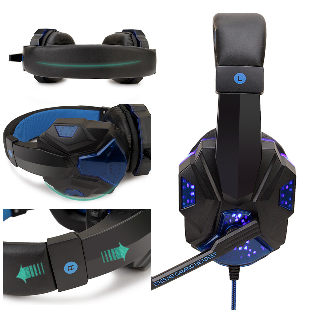 Professionelle Kopfhorer Led Licht Bass Stereo Gaming Kopfh rer Headset für Computer PS4 Einstellbare PC Gamer Wired Kopfhörer Auriculares Männer Geschenke