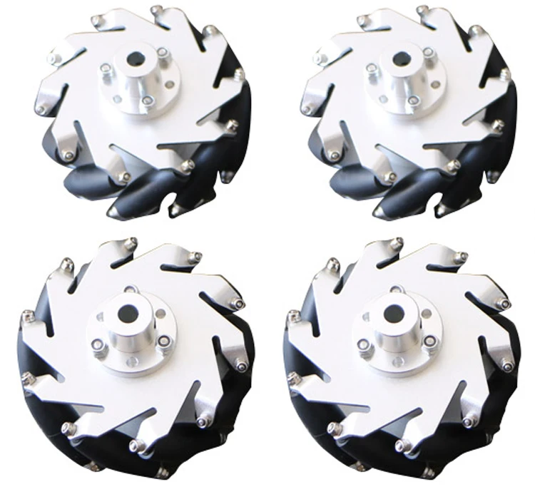 Metal Mecanum Roda para DIY, Codificador DC Motor, Arduino STM32, Raspberry Pi Projeto, 40kg de carga, 100mm, 24V, 4pcs
