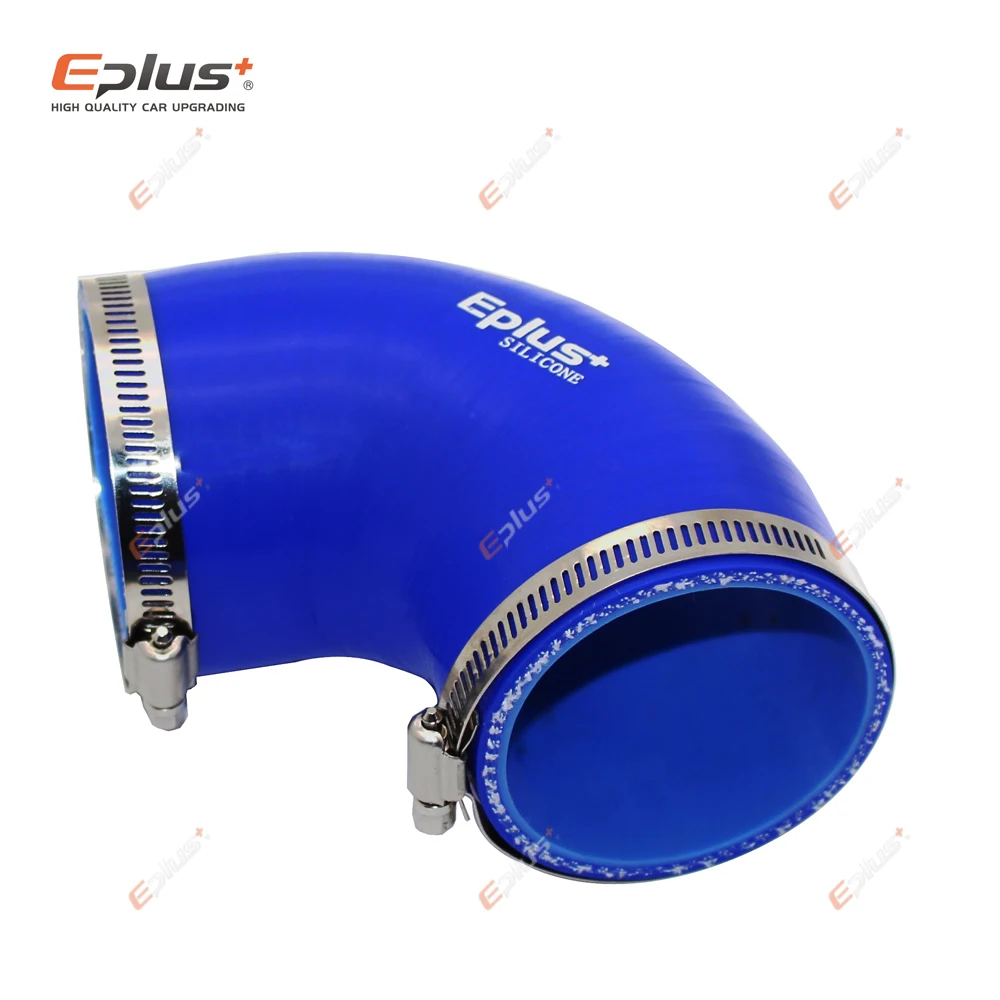 EPLUS Universal Silicone Tubing Hose Connector Intercooler Turbo Intake Pipe Coupler Hose 90 Degrees Multiple Sizes Blue