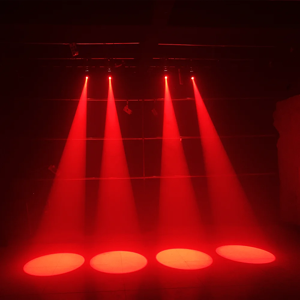 ไฟ LED สปอตไลท์4ชิ้น/75วัตต์/โคมไฟเรืองแสงแบบสหรัฐอเมริกามีล้อ7สีและล้อโกโบที่สว่างมากสำหรับดีเจบาร์ดิสโก้ไฟเอฟเฟกต์สำหรับเวที