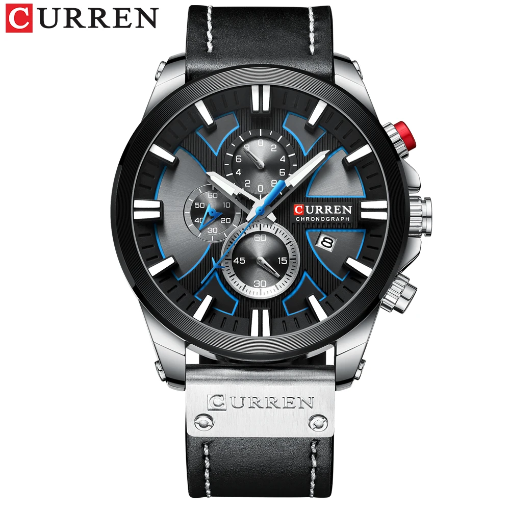 ใหม่ CURREN นาฬิกาผู้ชายแฟชั่นนาฬิกาข้อมือควอตซ์นาฬิกาทหารกันน้ํากีฬานาฬิกาชายนาฬิกาวันที่ ...