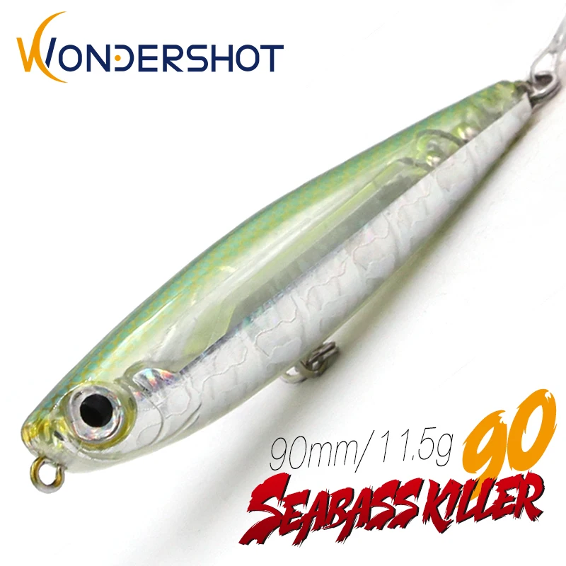 Wondershot D02 Рыболовные приманки 2024 Seabass Killer 90 мм/11,5 г Искусственный воблер Isca Приманки для ловли карпа Искусственные приманки снасти