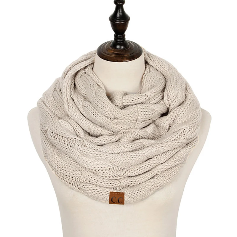 Mới Nhỏ Cho Nữ Dây Len Đan Snood Vô Cực Khăn Quàng Cổ Mùa Đông Ấm Hơn Yếm Cổ Tròn Khăn AC041
