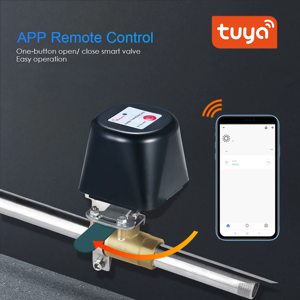 Controlador de válvula inteligente Tuya Wifi/Zigbee para tubería de Gas y agua, apagado automático, Compatible con asistente de Google Alexa