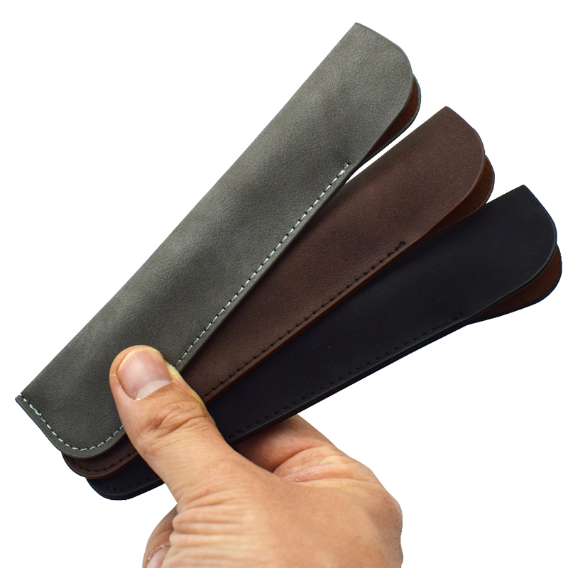 Estojo de lápis macio para uma caneta, estojo de couro pu, materiais de escrita, bolsa de armazenamento de papelaria, material escolar de escritório, presente