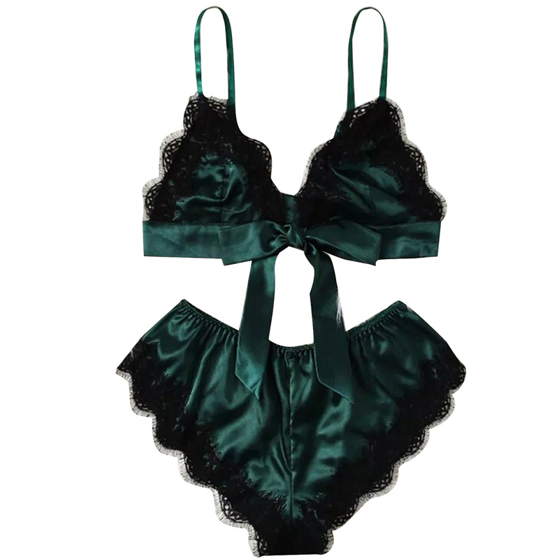 1 Set Unterwäsche Nachtwäsche Sets Lenceria Sling Bh Set Sexy Satin Dessous Sexy Perspektive Pyjamas