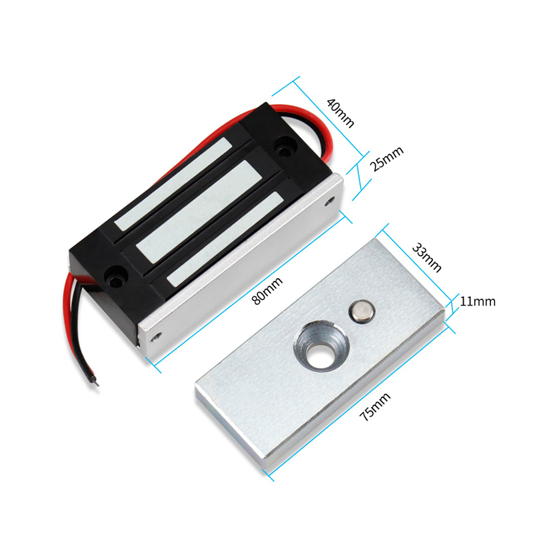KINJOIN 12V Kunci Laci Elektronik Ruang Pelarian Kunci Pintu Kabinet Magnetik Listrik 60Kg 100Lbs Daya Tahan Elektromagnetik