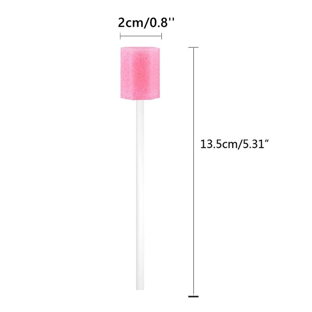 Cuidados orais descartáveis esponja cabeça cotonete, Tooth limpeza boca cotonetes com vara, Medical Dental Use Tool, Atacado, 13,5 cm, 100pcs