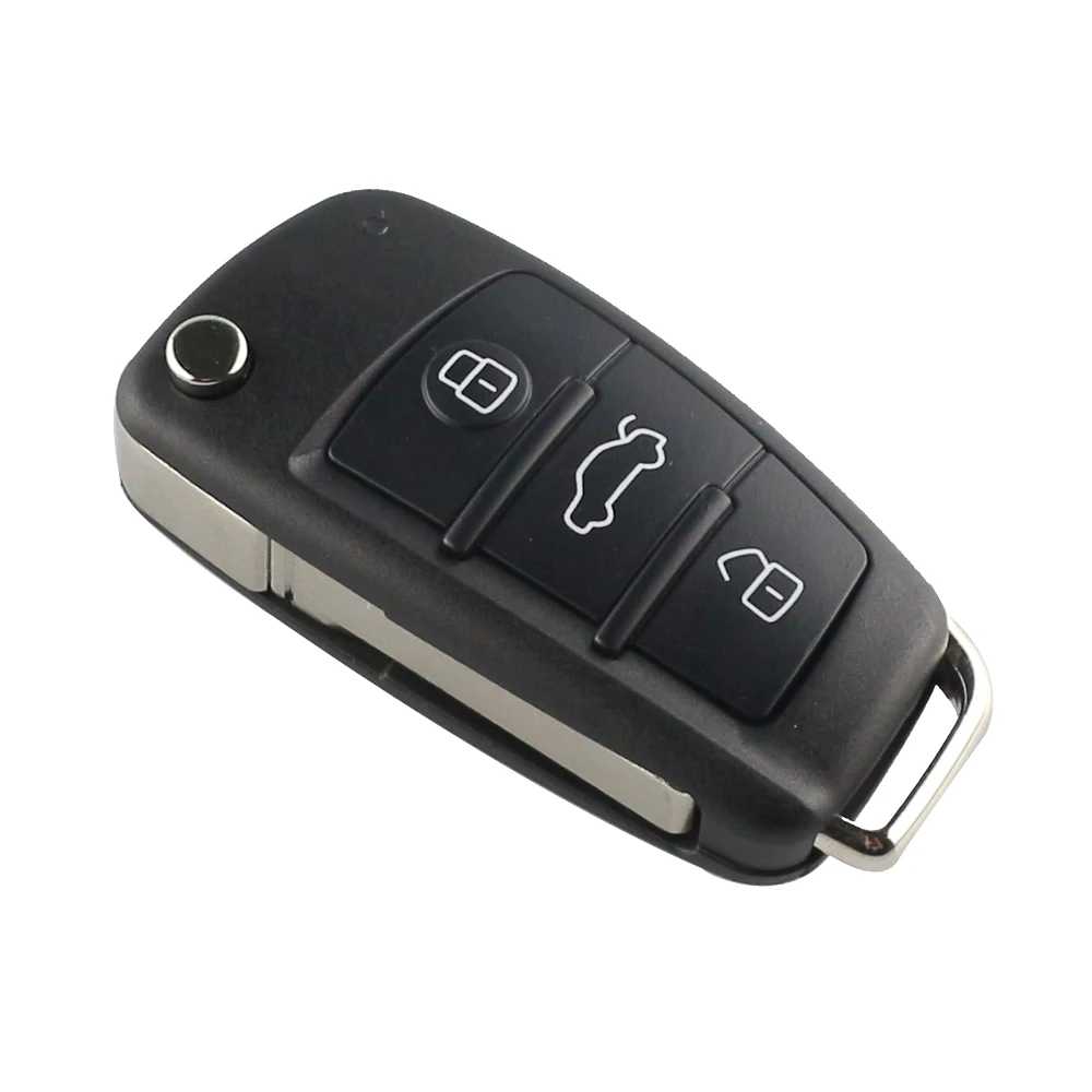 YIQIXIN-carcasa de repuesto para llave de coche, carcasa plegable de 3 botones para Audi Q7, B7, Q3, A3, TT, A2, A8, A6, A6L, A4, S5, C5, C6, B6