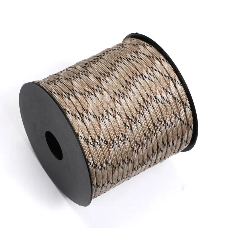 50 M 1 rollo 4 Mm 7 núcleos de soporte Paracord para supervivencia cuerda de paracaídas cordón Camping escalada Camping cuerda senderismo tendedero