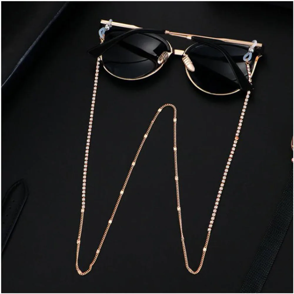 Cadenas de enmascaramiento para gafas de sol para mujer, cadenas de cristal con perlas acrílicas, cordón de cristal, joyería de moda nueva al por mayor