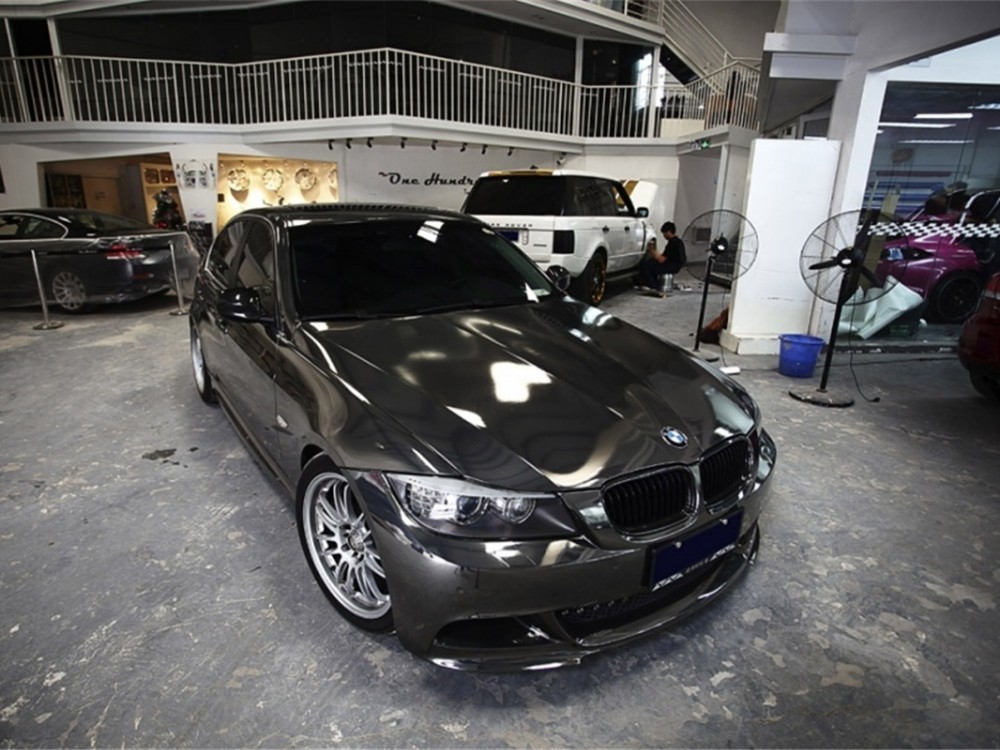 Glossy Silver Mirror Chrome Vinyl Film Wrap Car Wraps Foil Car Sticker Bubble Free