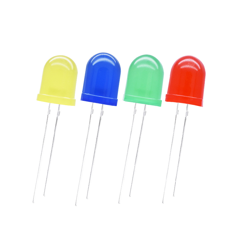 10 Stuks F10 10Mm 5 Kleuren Dip Led Groen Rood Blauw Wit Super Heldere Kwaliteit Kraal Lichtgevende Diode Plug-In Lamp Assortiment