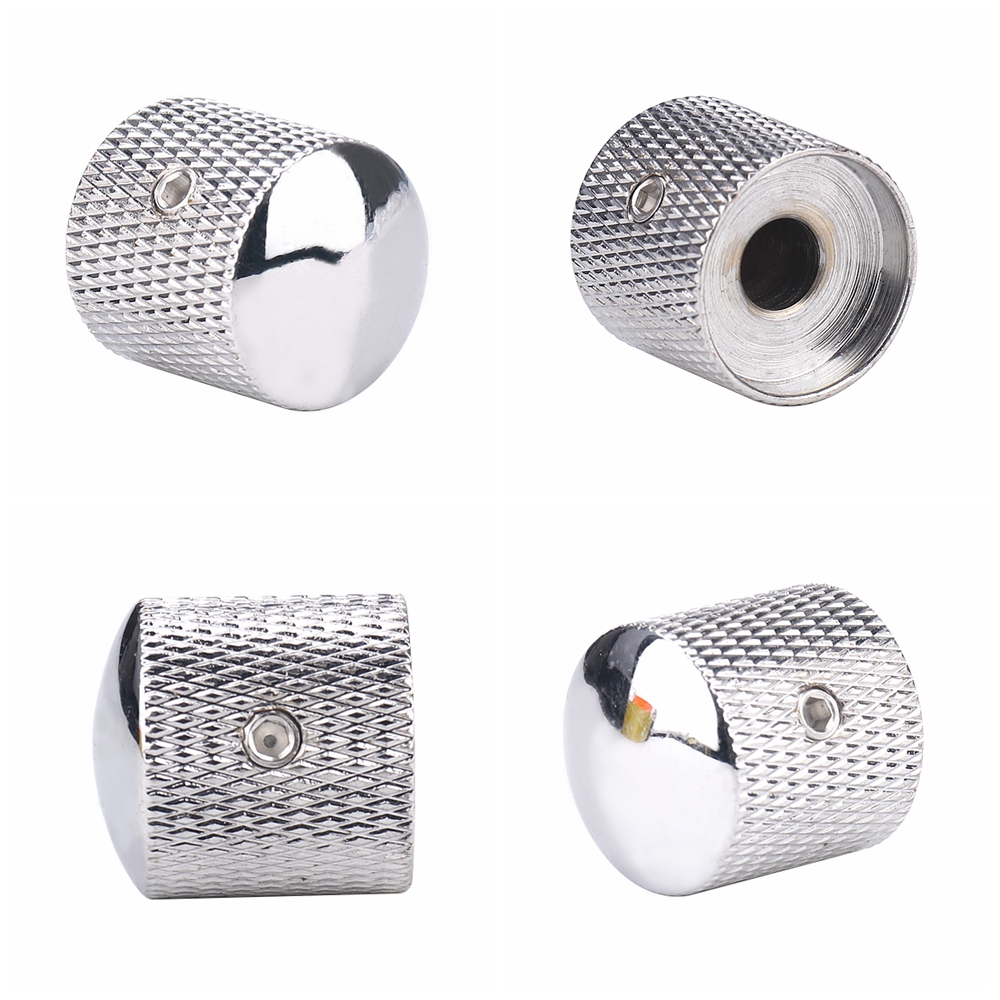 1 uds/2 uds perillas de cúpula de Metal perillas de bajo eléctrico perillas de Control de tono de volumen con llave bronce/BK/CR/GD/Níquel negro