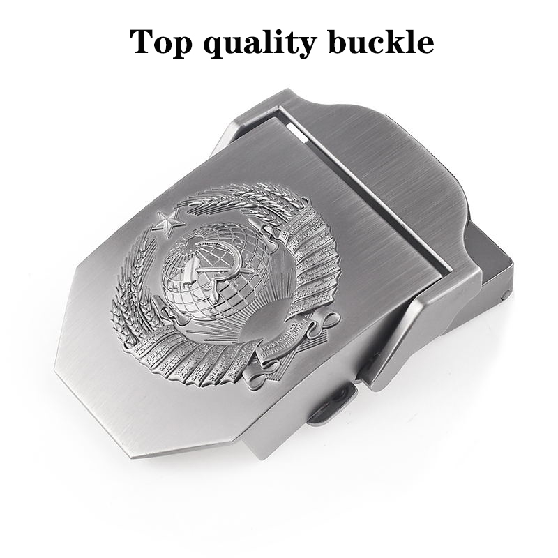 SupSindy New Canvas Belt 3D Biểu tượng Quốc gia Liên Xô Khóa kim loại Thắt lưng quần jean cho nam giới CCCP Quân đội Quân đội Thắt lưng chiến thuật Dây đeo nam