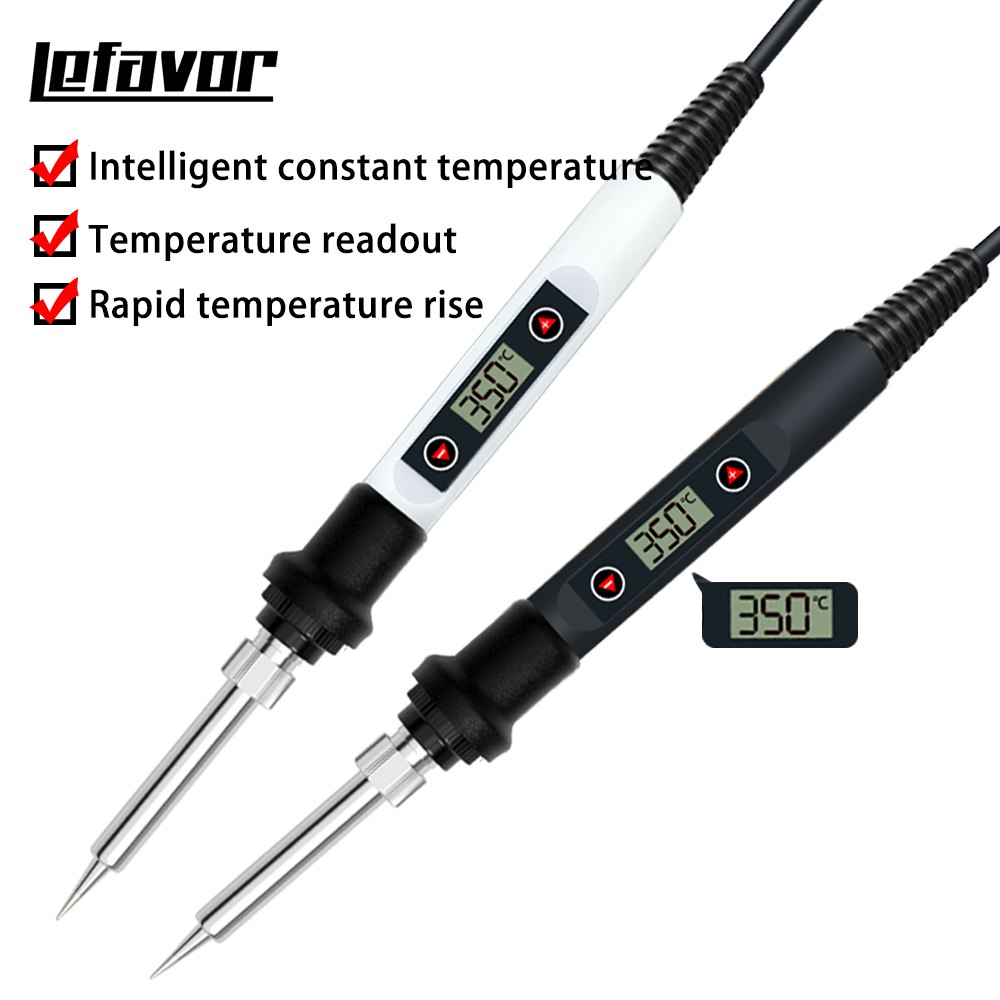 60/80W saldatore elettrico digitale saldatore strumento temperatura regolabile punte per saldatore/supporto/filo di stagno