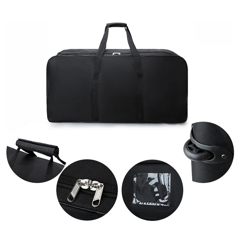 Unisex Universal ล้อกระเป๋าเดินทางขนาดใหญ่ Duffle ทนทาน Oxford Simple Multifunction กระเป๋าถือกระเป๋าเดินทาง XA573F