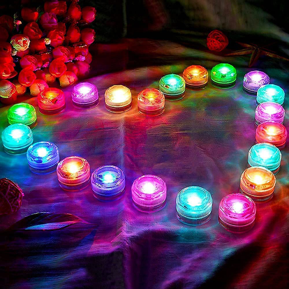 Luces sumergibles RGB subacuáticas, luz LED inalámbrica para Interior de coche, decoración con Control remoto, lámpara de ambiente para techo de coche