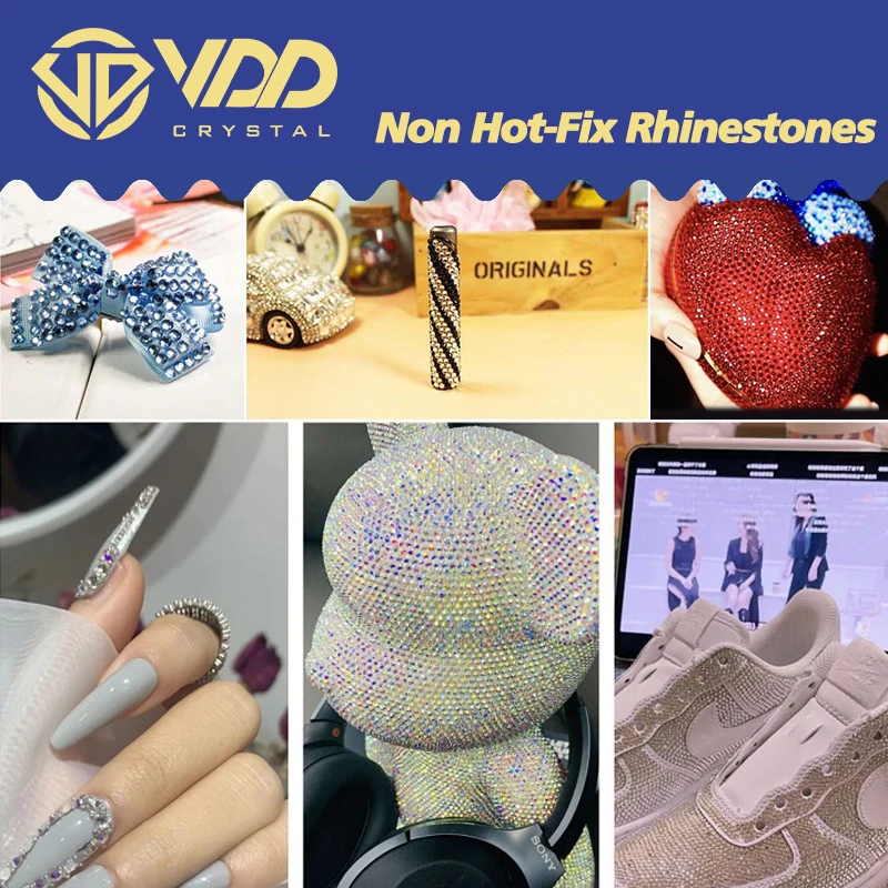 VDD SS6-SS30 AAAAA Chất Lượng Hàng Đầu Kính Pha Lê Không Hotfix Ren Flatback Lấp Lánh Đá Móng Tay Nghệ Thuật Trang Trí DIY Phụ Kiện