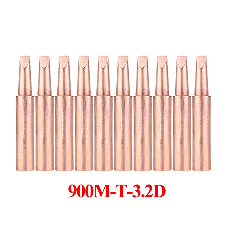 10 Cái/lốc Đồng Nguyên Chất 900M-T Đầu Hàn 900M-T-K 900M-T-I 900M-T-3.2D Hàn Đầu Cho 936 938 852D + Tặng Bộ Hàn
