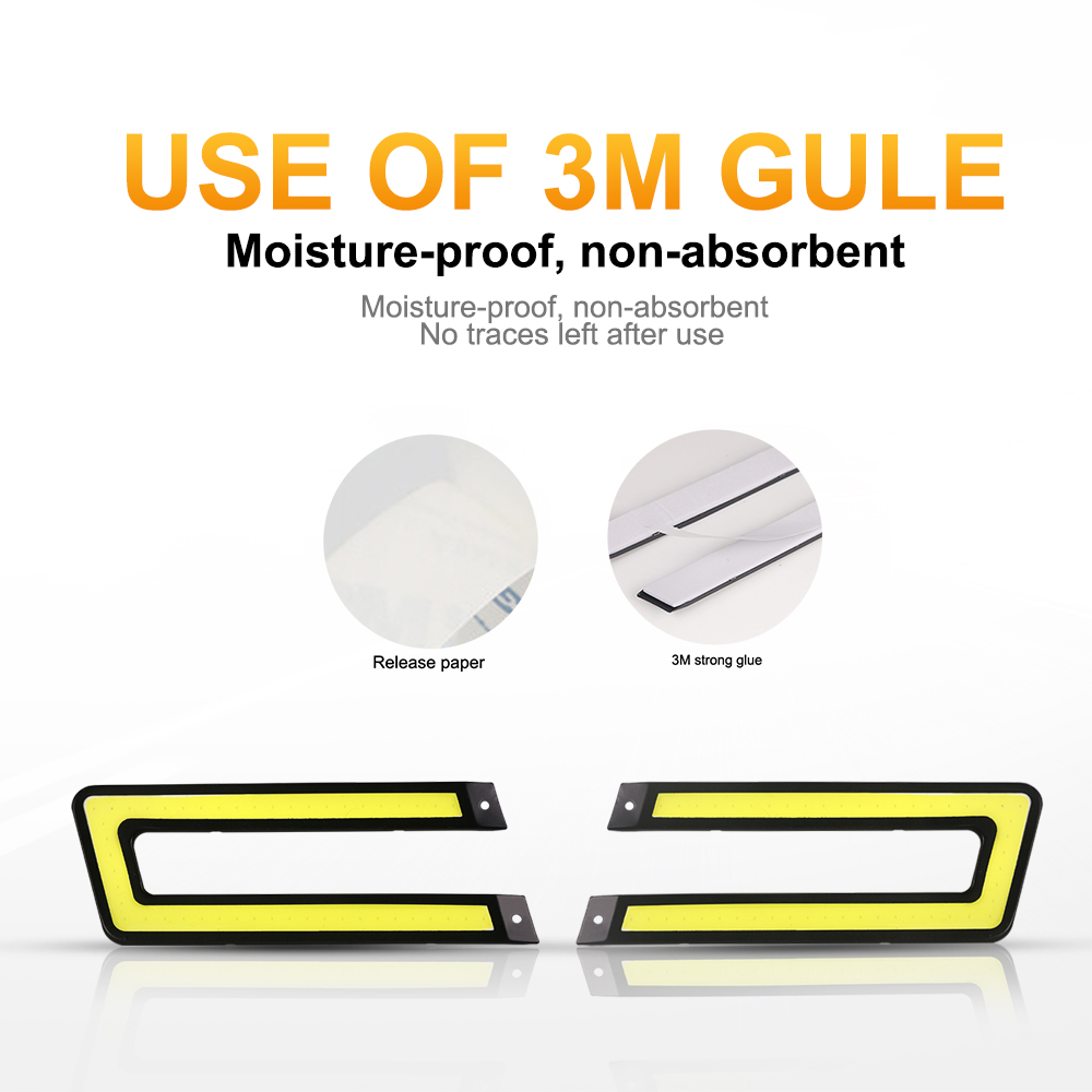 NLpearl 1 คู่จัดแต่งทรงผมรถ COB LED DRL ไฟวิ่งกลางวัน Auto DC 12V Bright LED DRL ภายนอกสําหรับรถขับรถหมอกโคมไฟ