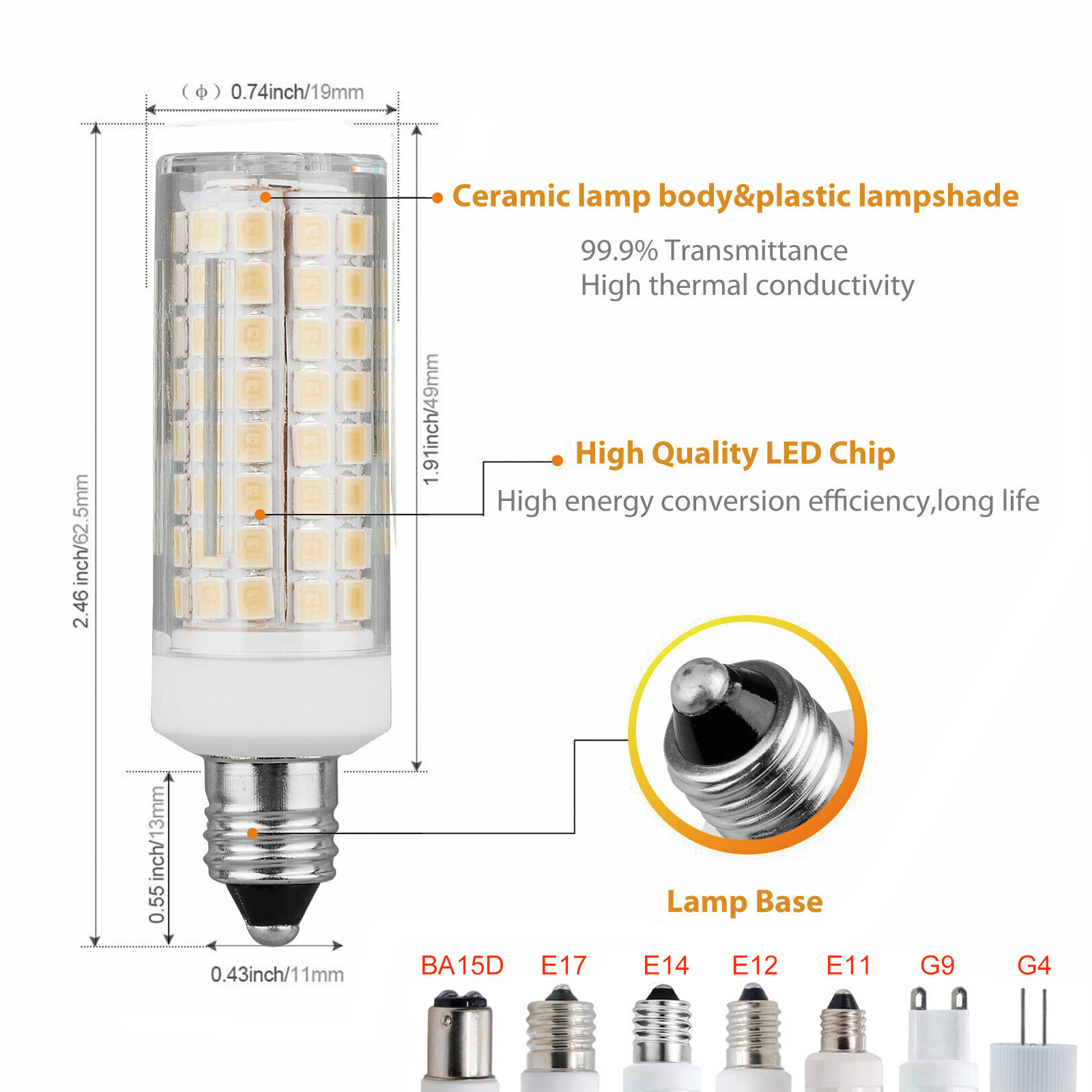 Dimmbares G4 G8 G9 E11 E12 E14 E17 BA15D GY6.35 LED-Maislicht 102 LEDs 10 W 12 W 2835 SMD LED-Glühbirnen Kalt-/Warmweiß 220 V 110 V