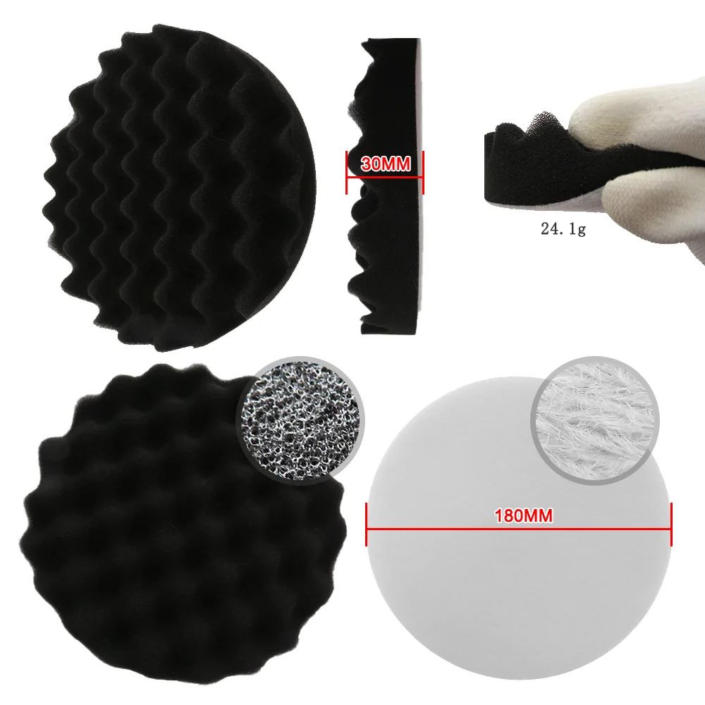 7 Chiếc Đệm Phồng Miếng Lót Bộ Chủ Đề 4/5/6/7Inch Xe Ô Tô Tự Động Sửa Chữa Đánh Bóng Bộ dành Cho Xe Máy Đánh Bóng + Mũi Khoan, Bộ Chuyển Đổi Dụng Cụ Điện Phụ Kiện