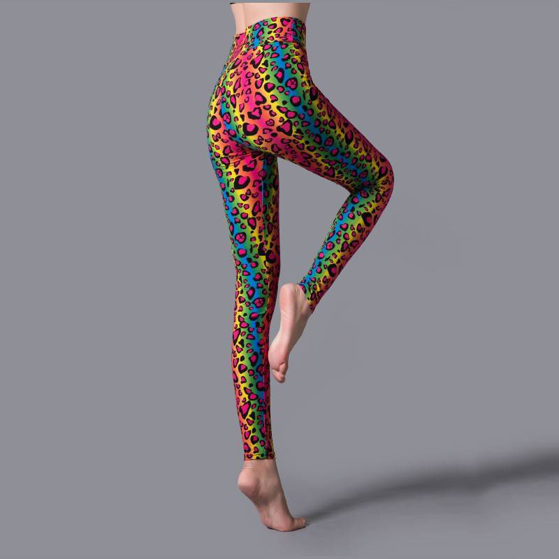 YRRETY Leggings Leopard Frauen Leopard Print Leggings Frühling Und Herbst Hohe Elastizität Hose Leggins Hohe Taille Elastische Legging