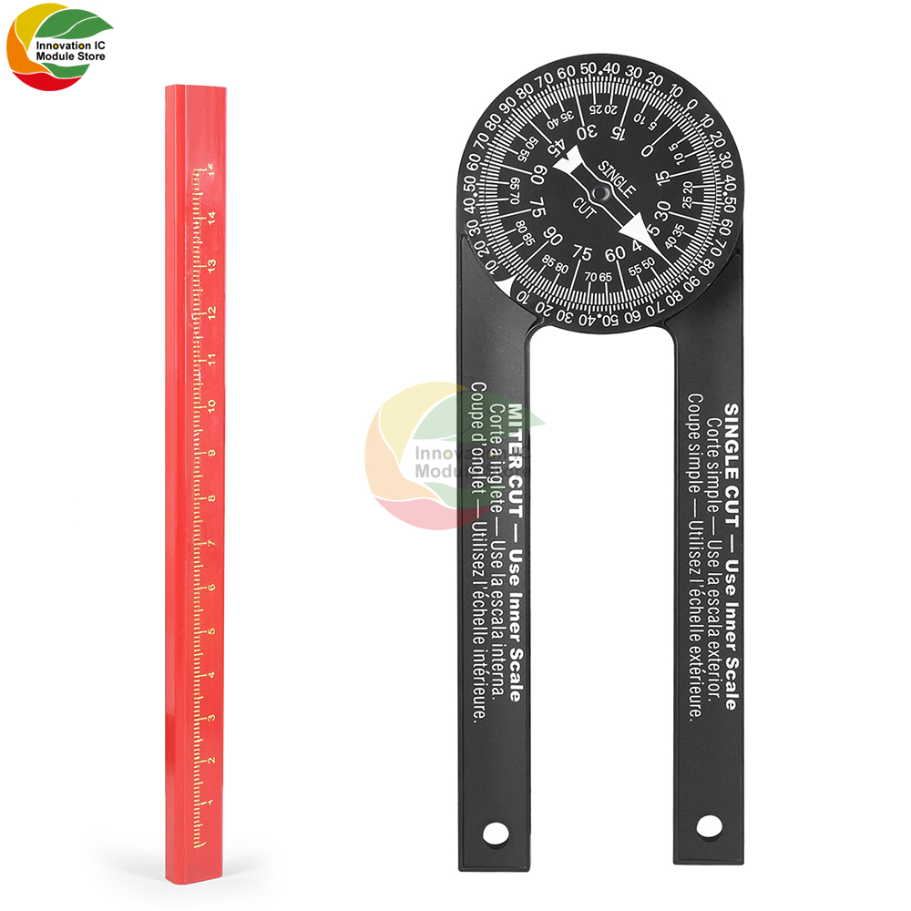 Holzbearbeitung Skala Gehrungssäge Winkelmesser Winkel Ebene mit Kennzeichnung Bleistift Carpenter Winkel Finder Mess Lineal Meter Gauge Werkzeuge