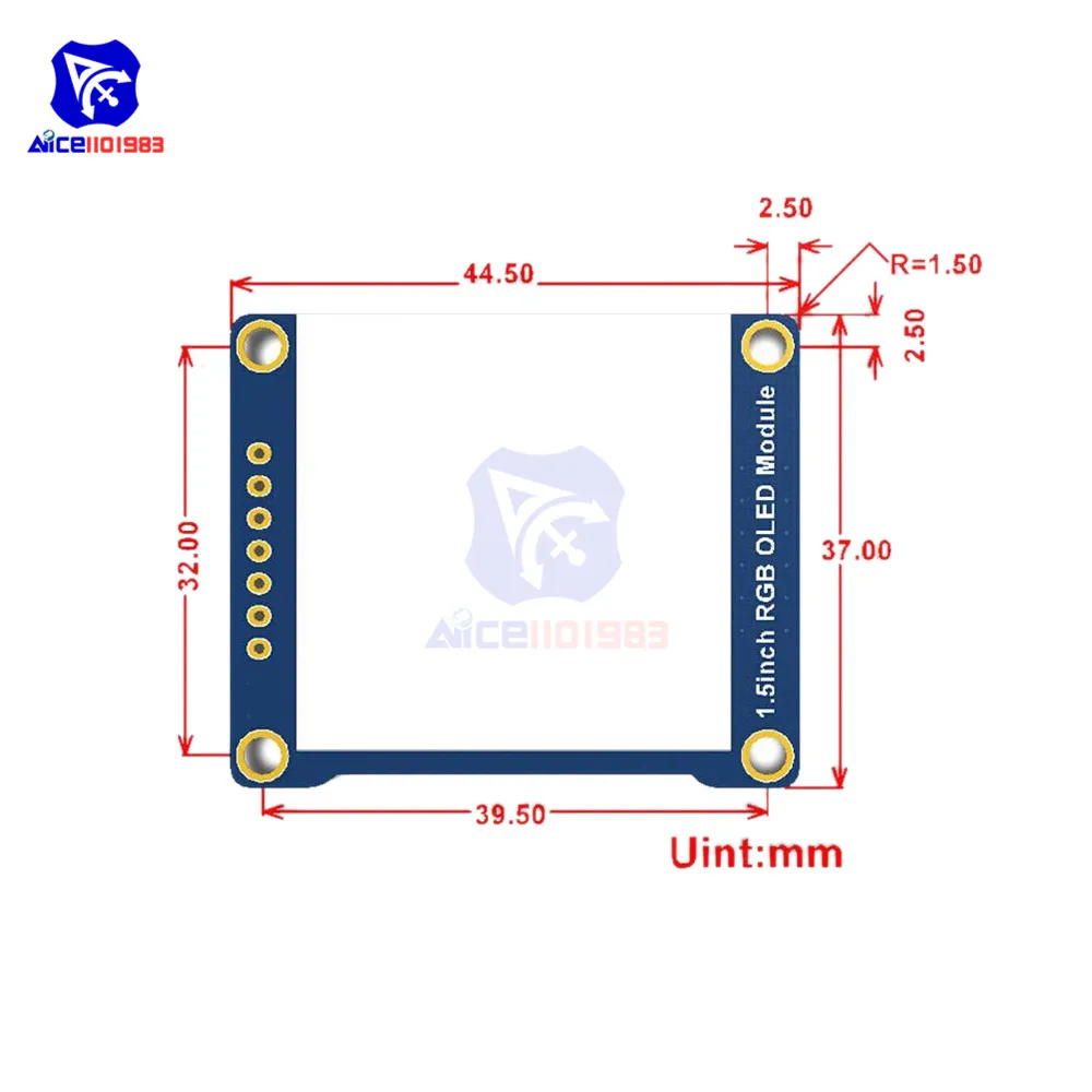 Diymore-Módulo de pantalla OLED RGB de 1,5 pulgadas, 128x128, interfaz SPI de alto Color de 16 bits, controlador SSD1351 para Raspberry Pi/Jetson Nano