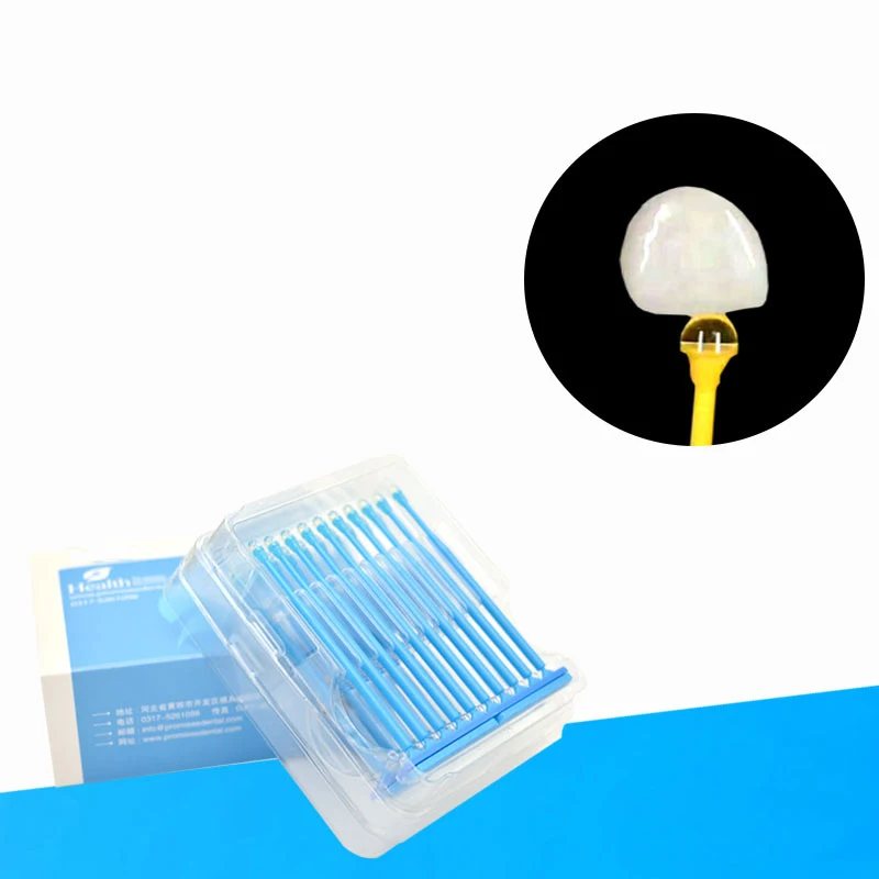20 ピース/箱使い捨て歯科アプリケーターブラシスティック粘着チップ歯冠磁器ベニヤ歯科医材料