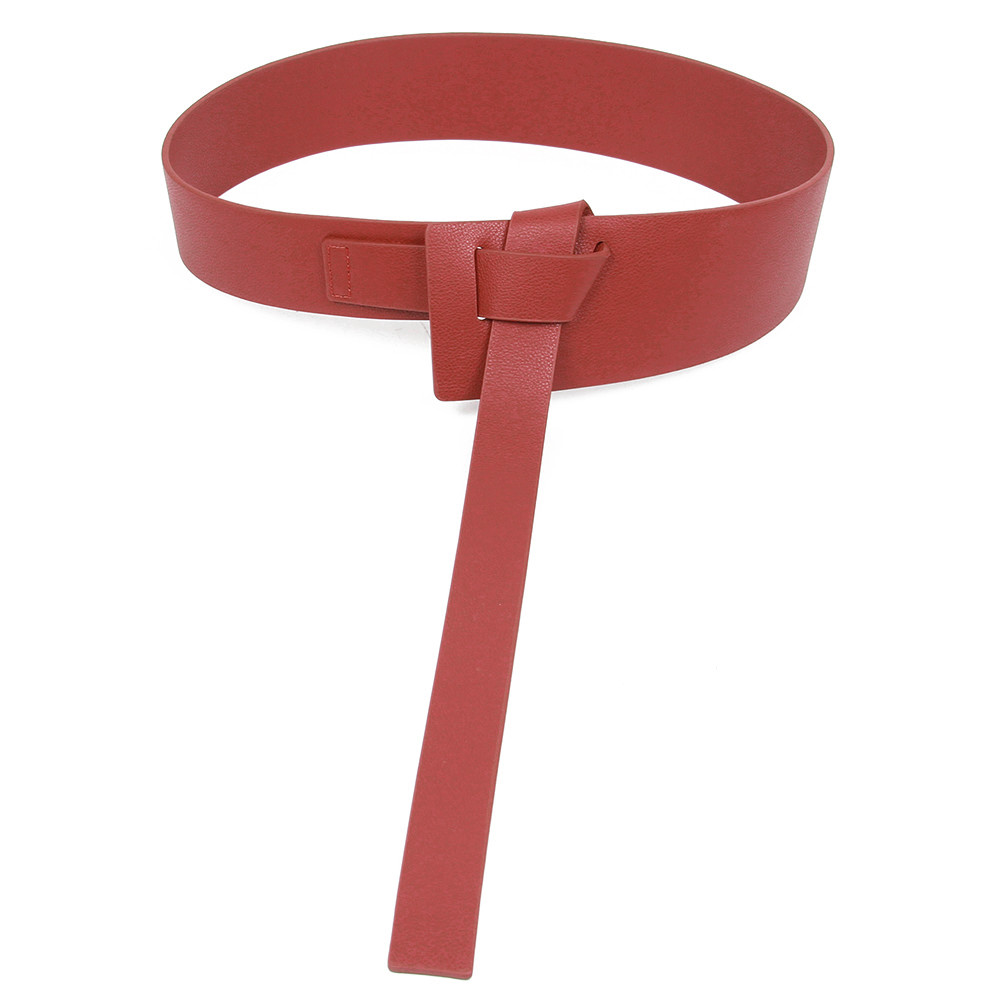 Ремень женский из искусственной кожи, длинный широкий, черный