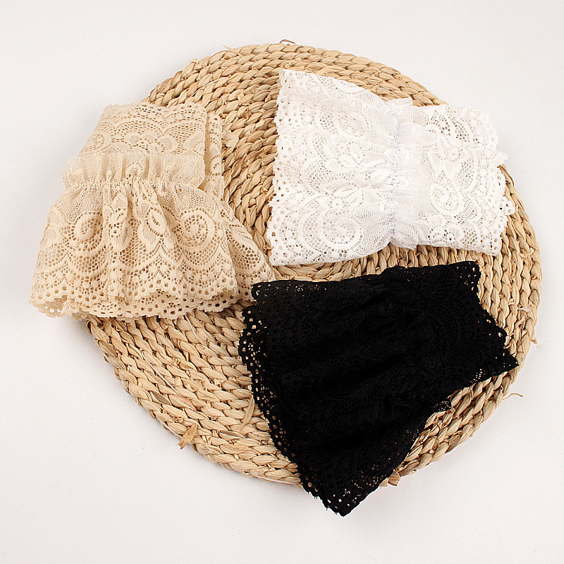 Puños desmontables con volantes de encaje, manga hasta el codo, funda para brazo falso, cubierta para cicatrices, guantes, protección solar, puños transparentes para mujer