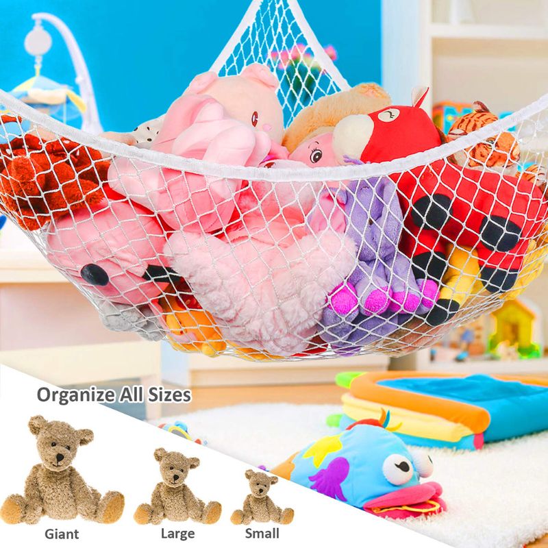 Malha net brinquedo hammock canto animais de pelúcia crianças bebê pendurado armazenamento organizador