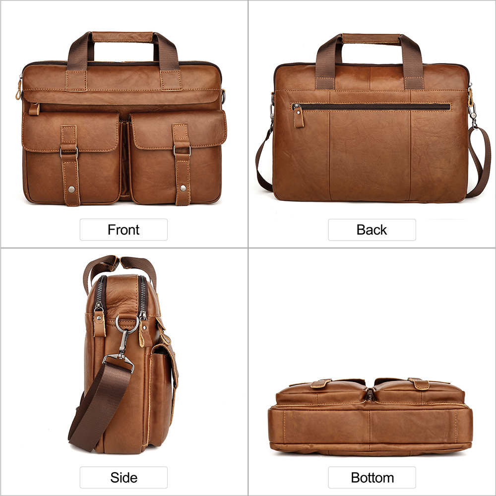 JOYIR-maletines de piel auténtica para hombre, bolso para portátil de 15,6 pulgadas, bandolera de negocios, bolso de hombro, Cartera de mano