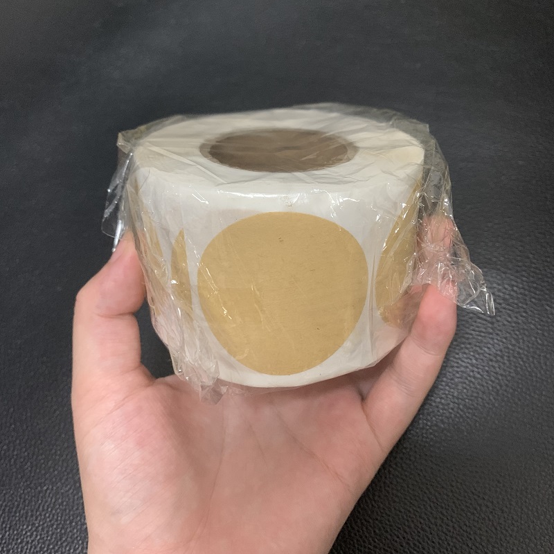 100/500 個クラフト紙ステッカーラウンド空白ラベル手作りギフトタグ紙 DIY 封筒シールステッカー文房具