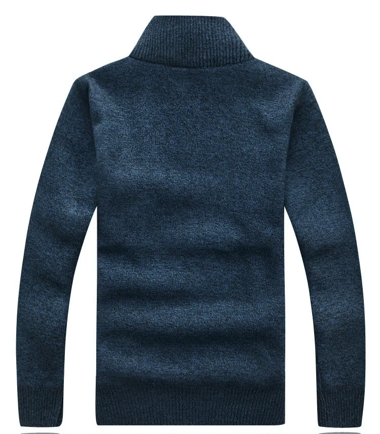 Winter Herren Rollkragenpullover Half Zip Fleece Gestrickte Wolle Pullover Langarm Tasche Casual Männliche Dicke Kleidung für Herbst