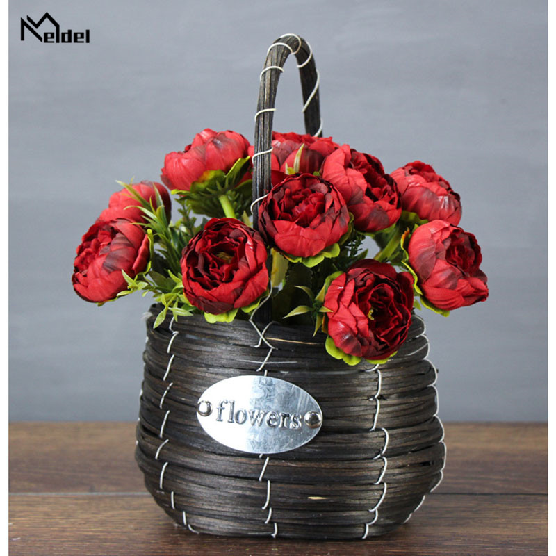 큰 실크 모란 꽃 부케, 인공 꽃, 모란 신부 부케, 웨딩 장식, 가정 정원 호텔 인조 꽃에 적합, 6 헤드