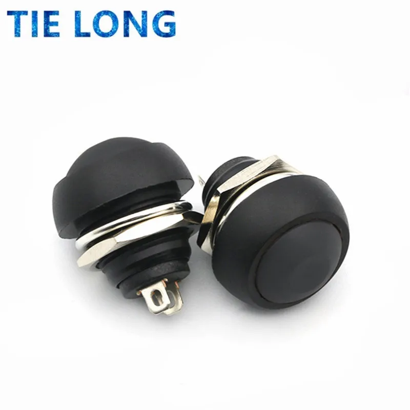 12 mm impermeable momentáneo ON/OFF botón pulsador mini interruptor redondo 1A 250 V